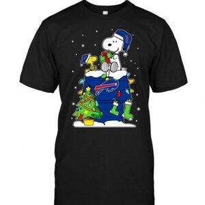 Buffalo Bills Snoopy Woodstock Christmas T-Shirt Holiday Fan Tee 81